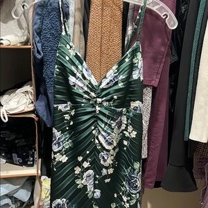Abercrombie & Fitch Floral Green Midi Dress